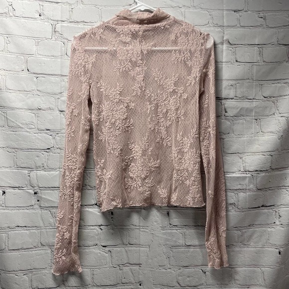 Free People Pink Lace Long Sleeve Top - Picture 3 of 10